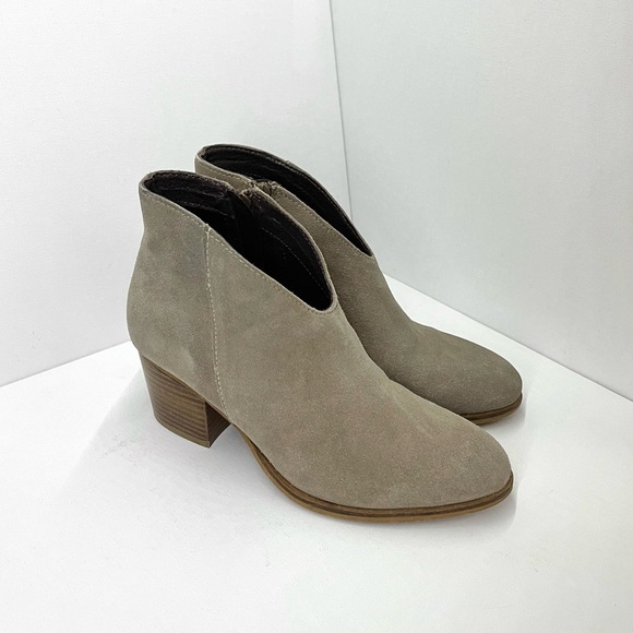 JEFFREY CAMPBELL — TAN, SUEDE, ZIP BLOCK HEEL ANKLE BOOTS, KAMET 2 BOOTS, US 6 - Picture 5 of 11